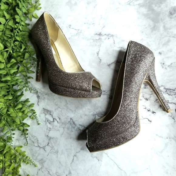 Steve Madden Shoes - Steve Madden | Kelle Peeptoe Glitter Pumps